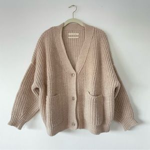 Monica Cordera Eco Wool Chunky Cardigan Nude